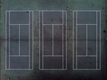 Aerial view of public tennis courts